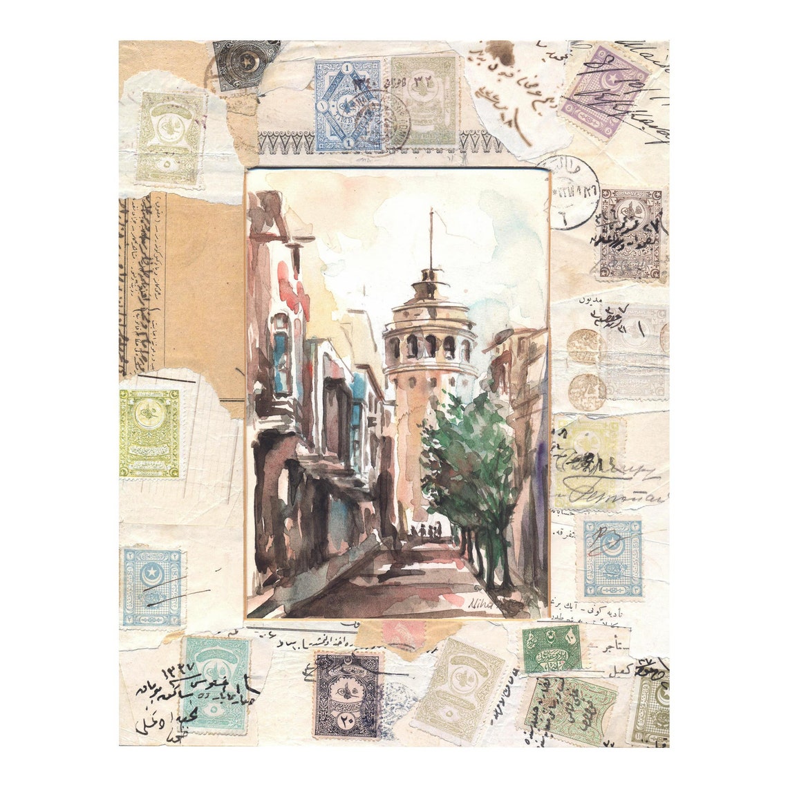 Vintage Ephemera Collage Art Handmade Art Journal Vintage Etsy