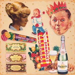 Anuncios vintage imprimibles digitales, efímera digital, anuncios de revistas retro, collage de scrapbooking, PNG imprimible, publicidades imprimibles
