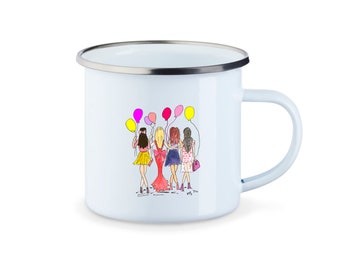 Emaille Tasse Mädlsparty - Gerne mit Personalisierung