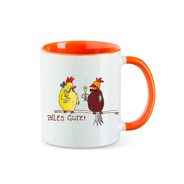 Keramiktasse Vogelhochzeit - Gerne mit Personalisierung