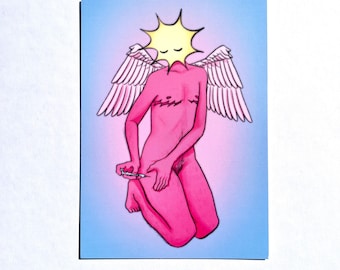 Trans Angel Injection Illustration Art Print