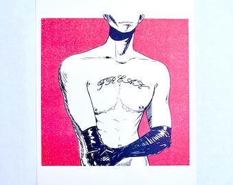 Freak Risograph Illutsration Art Print