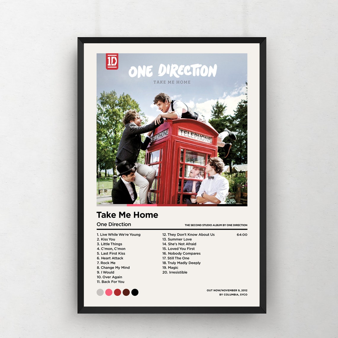 One Direction Poster Take Me Home Poster / Tracklist Album Etsy