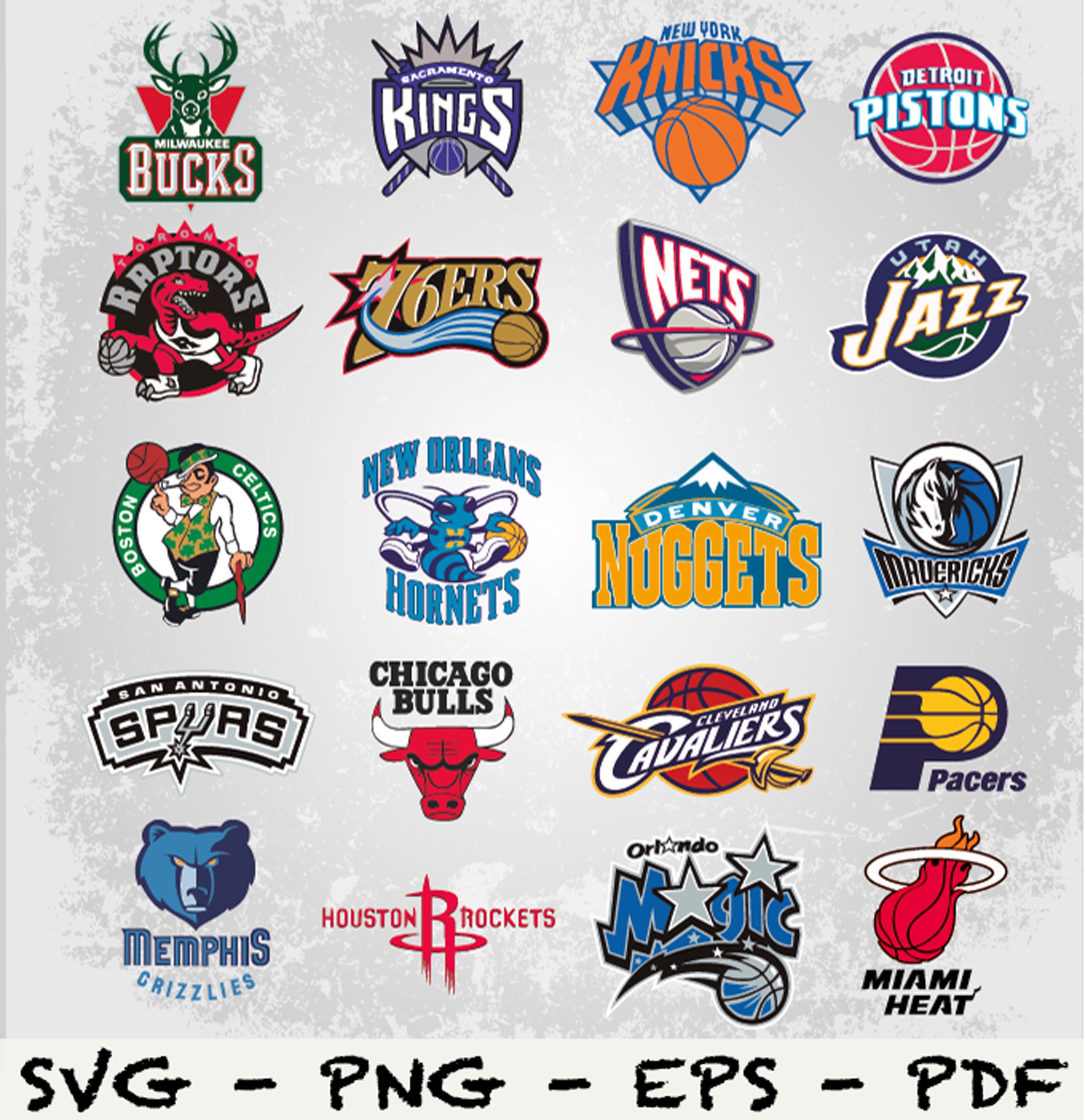 Download 20 NBA Logo Vector Bundle Svg Ligue nationale de basket-ball | Etsy