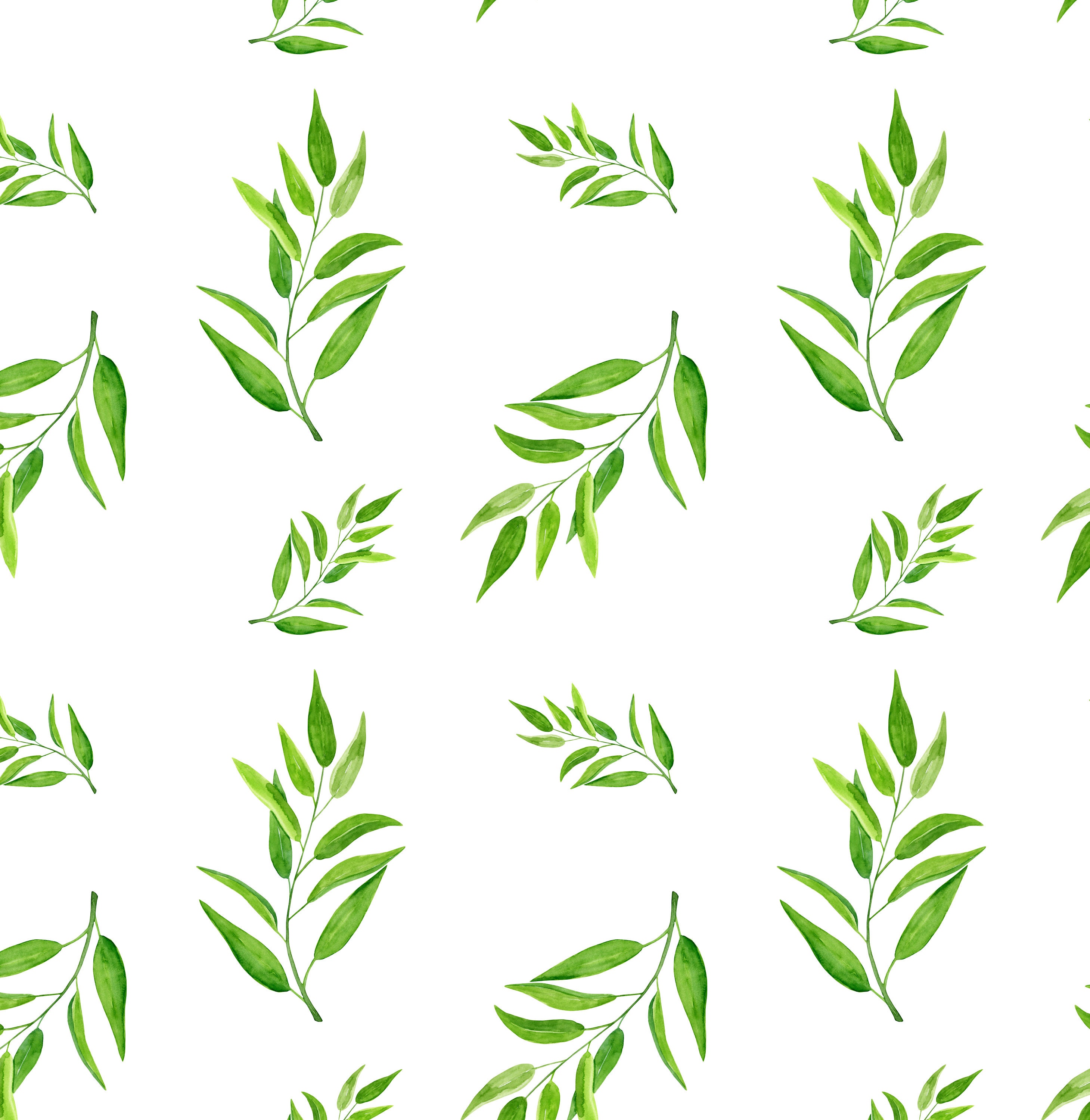 Wallpaper Pattern of green leaves Removable Wallpaper | Etsy
