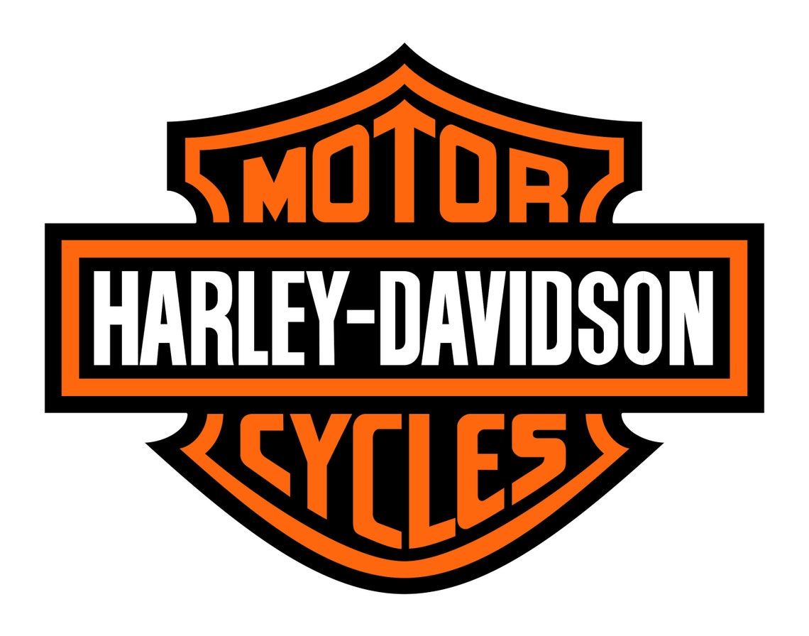 Harley Davidson Wall Decal Harley Logo Great Gift Hog Etsy
