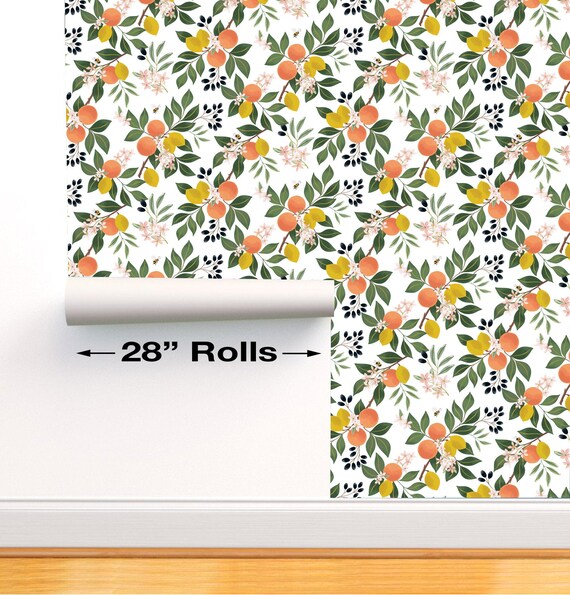 Wallpaper Pattern of green leaves Removable Wallpaper | Etsy