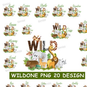 Wild One Family Matching PNG, Mother of the wild one, Zoo Animal Png, Jungle Safari Lion giraffe, 1st Birthday Wild One sublimation PNG