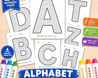 アルファベットドットマーカーワークシート（印刷可能）｜大文字アクティビティ｜幼児向け初頭音｜ABCダバーページ｜幼稚園