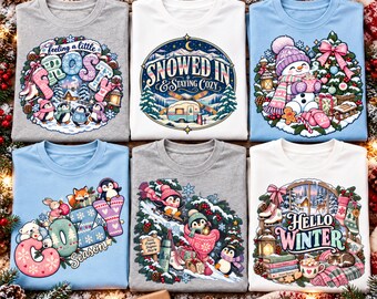 06 Winter Shirt Png Bundle, Snowman Season Sublimation, Winter Shirt PNG, Christmas Winter PNG, Snowy Holiday Designs, Cozy Winter Png