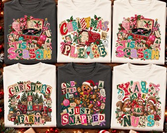 06 Retro Christmas Shirts PNG Bundle, Funny Christmas Shirt PNG, Vintage Christmas Sublimation, Christmas Shirt Designs, Holiday PNG Bundle