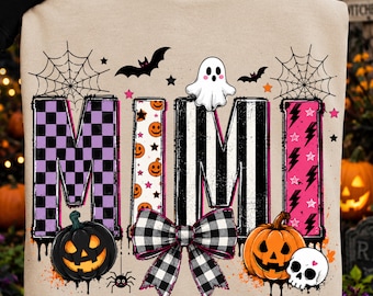 PNG de Mimi BCBG, PNG de Mimi Halloween, Modèle de t-shirt Mimi effrayant, PNG de grand-mère Halloween, T-shirt citrouille Mimi, Modèle de sublimation grand-mère