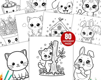 Coloriages kawaii, affirmations rétro kawaii à imprimer, coloriage pour enfants motivant et positif