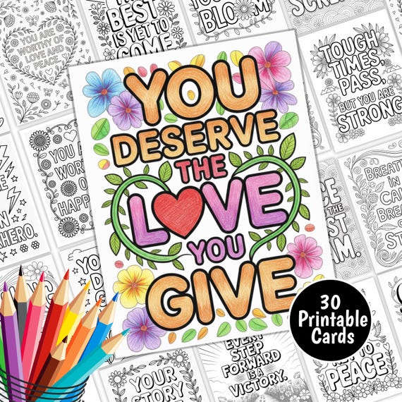 Mental Health Coloring Pages, Motivational Quotes Coloring, Inspirational & Positive Coloring Book, Motivational Activity for Adults