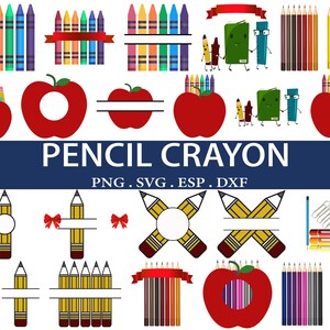 25 Crayon Split Monogram Svg, Crayon Wrapper Svg, Crayon Set Svg, Crayon Wrapper Cut File, Crayon Split Monogram Svg, Teacher Monogram Svg