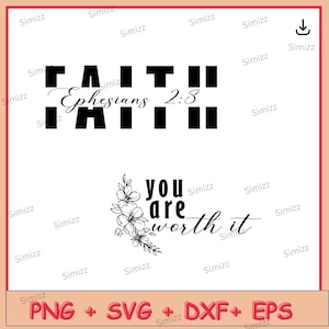 Elegant Christian Faith Quote SVG PNG, You Worth it Floral Quote Svg, Christian Shirt svg, Bible Verse svg, Scripture svg, Religious Svg