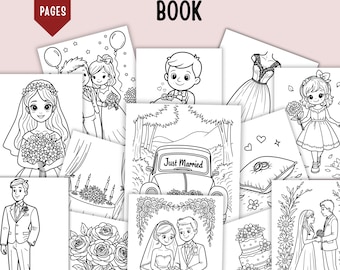 Wedding Coloring Book for Kids, Printable Wedding Activity Pages & Fun Coloring Sheets