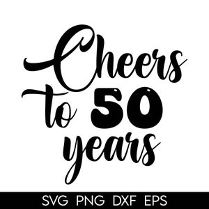 Topper de bolo svg, Felicidades aos 50 anos Topper de bolo svg, Topper de bolo de 50 anos SVG, Aniversário svg, dxf, png download instantâneo, Feliz 50º aniversário