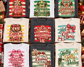 09 Christmas Shirt PNG Bundle, Cute Christmas PNG, Holiday Shirt Designs, Christmas Sublimation, Cozy Christmas PNG, Festive T-Shirt Designs