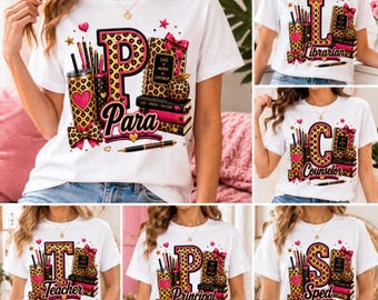 06 Teacher Shirt Png, Principal Shirt PNG, Counselor Shirt Design, Para Educator PNG, Librarian Shirt, Sped Teacher Sublimation Design