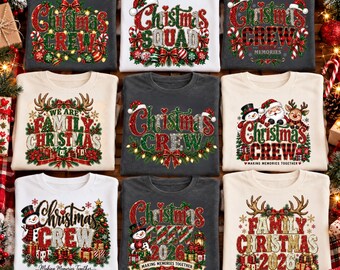 09 Christmas Crew Shirts PNG Bundle, Christmas Family Shirt PNG, Christmas 2026 PNG, Family Christmas Designs, Christmas Sublimation
