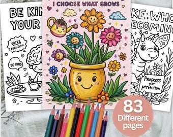 メンタルヘルスの塗り絵、やる気を起こさせる名言の塗り絵、インスピレーションとポジティブな塗り絵、トラウマ治療リソースのメンタルヘルス