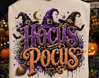 Motif pour t-shirt Hocus Pocus (PNG), motif pour t-shirt d'Halloween, sorcière (PNG), sublimation pour Halloween, t-shirt d'Halloween (PNG), téléchargement instantané