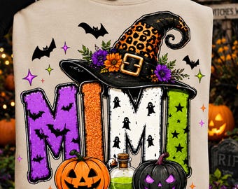 Imagem PNG da Mimi para o Halloween, Camiseta da Mimi para o Halloween, Imagem PNG da Mimi Assustadora, Camiseta da Vovó para o Halloween, Imagem PNG da Mimi para Sublimação, Imagem PNG de Halloween, Download Digital