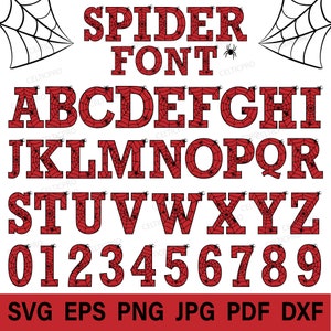 Spider Font SVG, Spider Web SVG, Spider Alphabet SVG, Spider Letters, Spider Web Font, Spider, Spider Silhouette, Digital downloads, Cricut