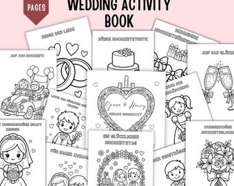 33 German Kids Wedding Activity Book Printable, German Wedding Coloring Pages, Kinder Hochzeit Aktivitätsbuch PDF, Instant Download