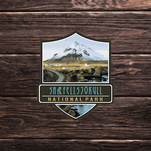 Adesivo Parco Nazionale Snæfellsjökull (Islanda) [EU] - Collezione di adesivi per viaggi avventurosi / Europa