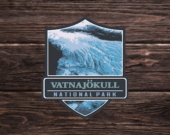 Vatnajökull National Park Sticker (Iceland) [EU] - Adventure Travel Sticker Collection | Europe