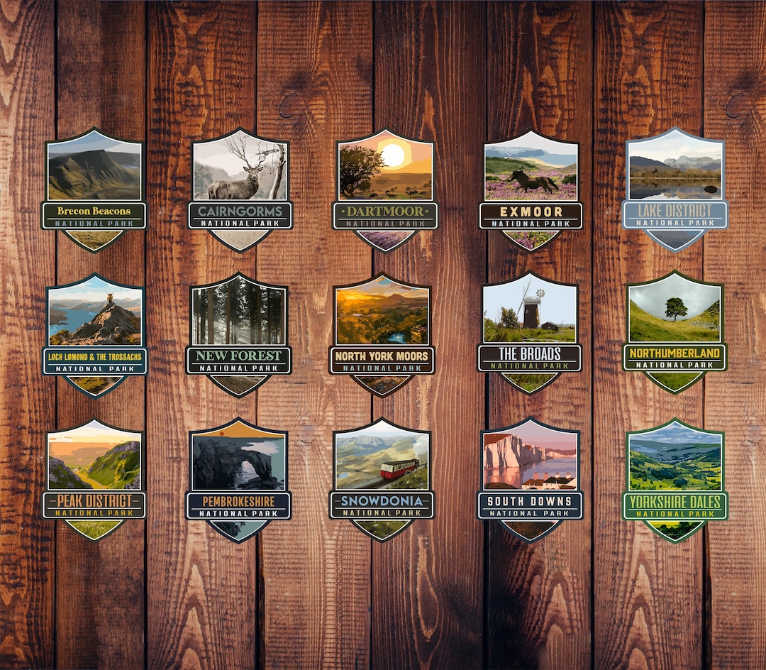 15 UK National Park Stickers + MULTI PACKS - Adventure Travel Sticker ...