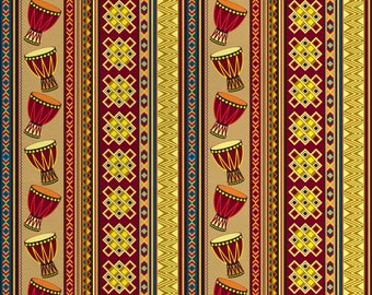 Modèle de mètre d’Afrique avec le folk abstrait et le tambour Conception traditionnelle Multicolor
