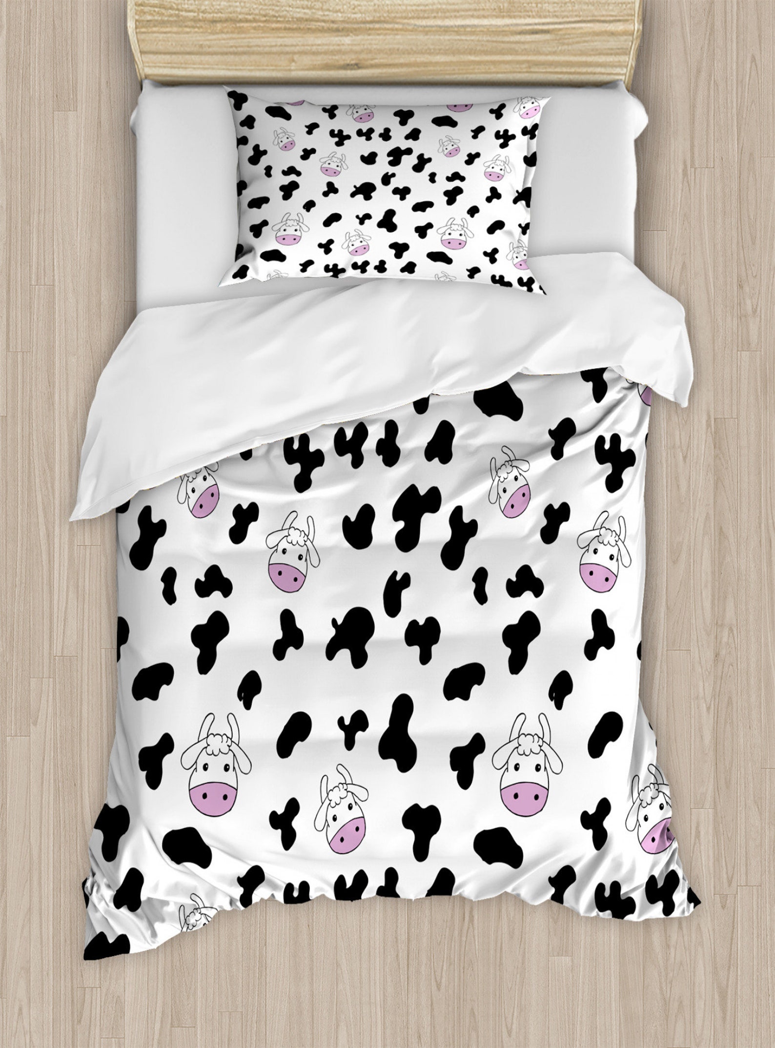 Cow Print Duvet Cover Set Animal Cow Hide Pattern Doodle Etsy UK