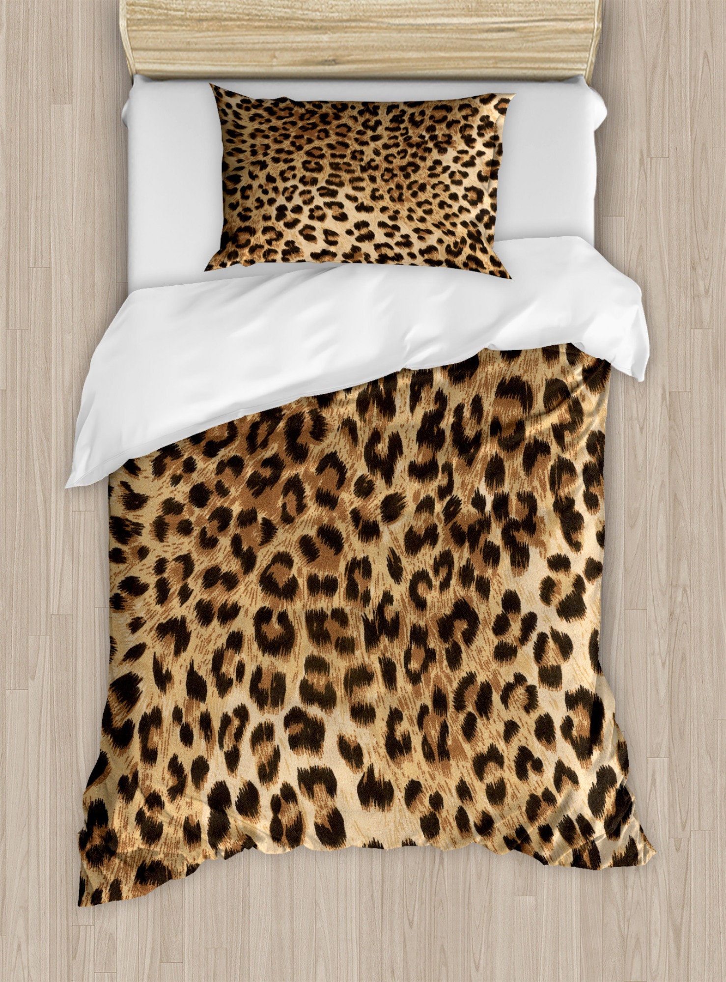 Leopard Print Duvet Cover Set Skin Pattern of a Wild Safari Etsy