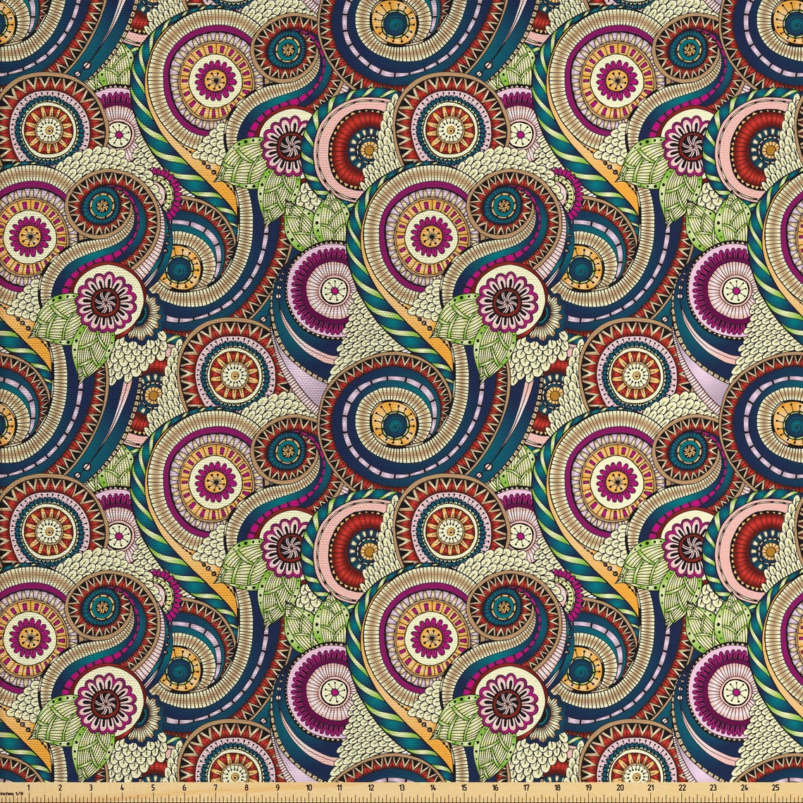 ABAKUHAUS Sea Shells Stoff Meterware - Marine Design Mikrofaser Für Basteln & Dekoration