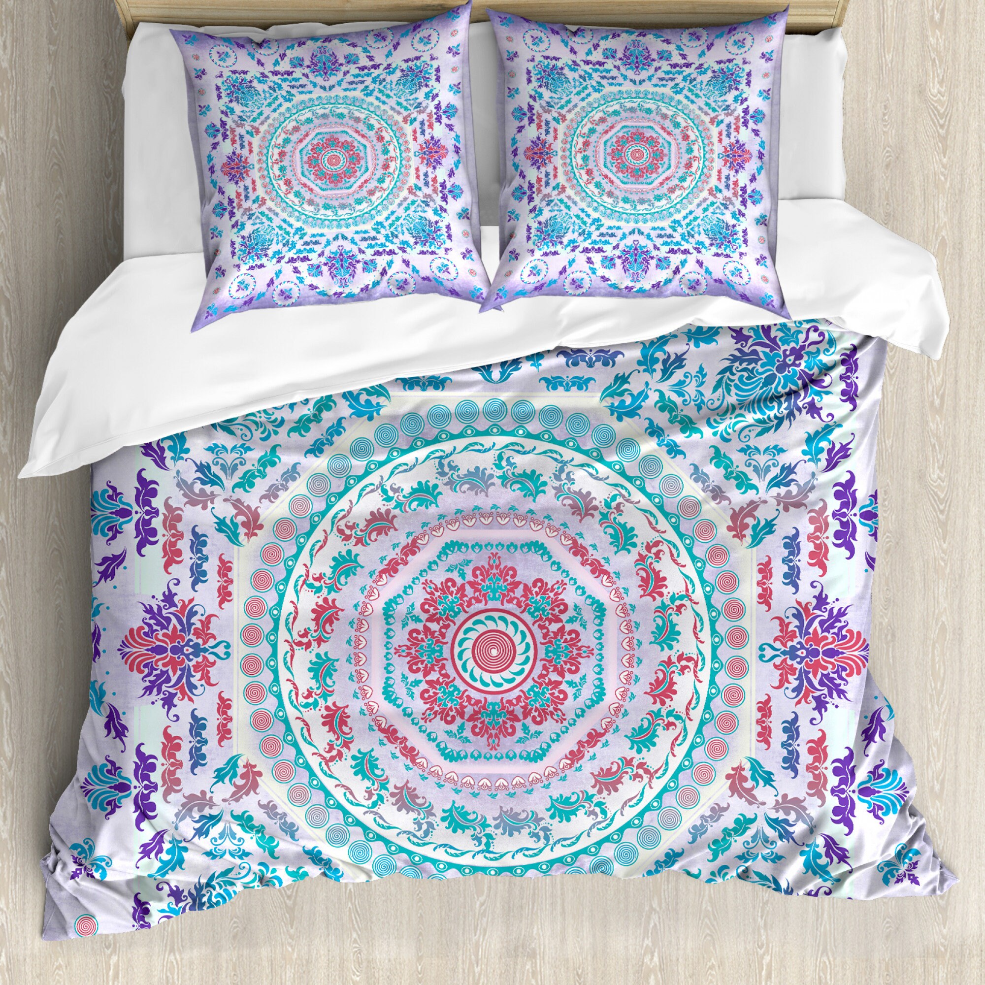 Mandala Bettwäsche Set Medaillon Design Blumenmuster und | Etsy