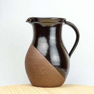 Classic Pitcher in Charcoal. Wheel thrown 74oz pitcher.
