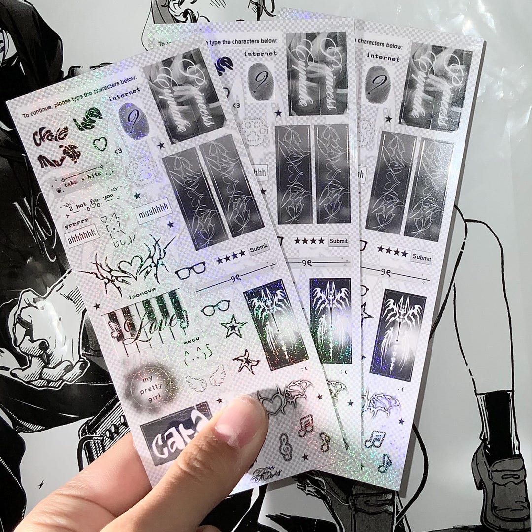 Black and White Sticker Sheet - Etsy