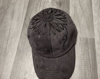Burned Hat | Sunflower | Baseball Cap | Gray