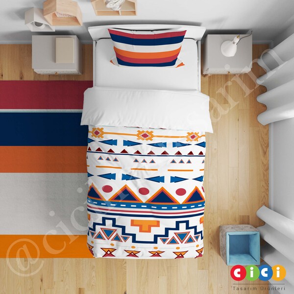 7Pcs Stylish Baby Bedding Set Light Blue main image 1