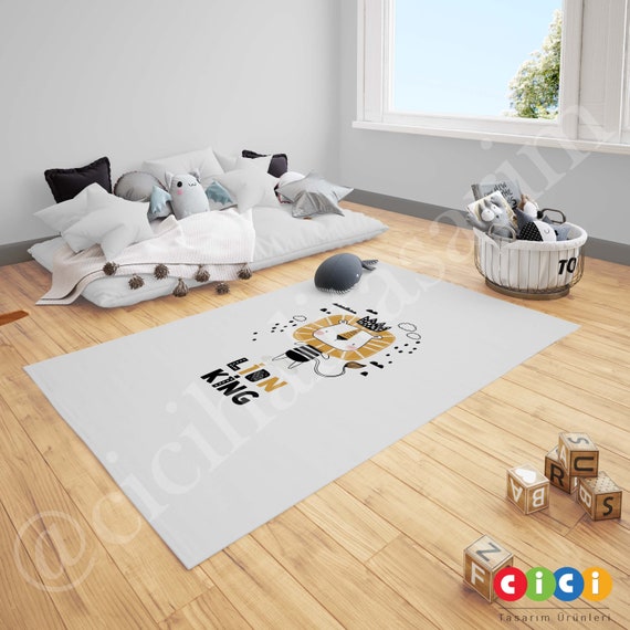Lion King Rug, Animal Rug, Baby Boy and Girl Kids Room Rug