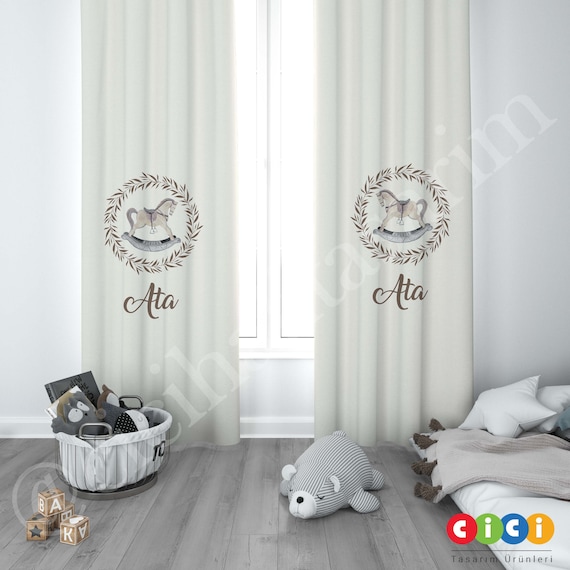 Pferde Vorhänge, personalisierte Vorhänge, Vorhänge mit Namen