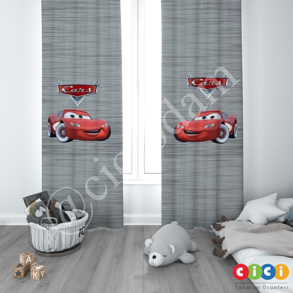 Lightning mcqueen Curtains, Cars Curtain, Baby Boy Kids Room Curtain, Nursery Room Curtains, Window Curtain, Childrens Room Curtain