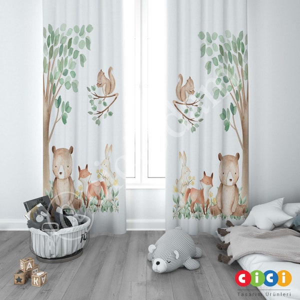 Woodland Curtains Etsy