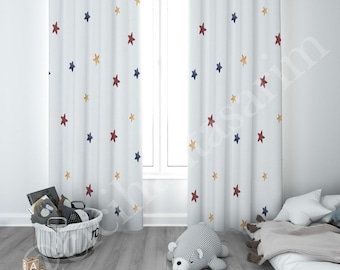 Colourfull Watercolour Curtains, Baby Boy and Girl Kids Room Curtain, Nursery Room Curtains, Window Curtain, Childrens Room Curtain