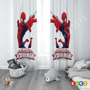 Spiderman Baby Boy Kids Room Curtain, Nursery Room Curtains, Window Curtain, Childrens Room Curtain