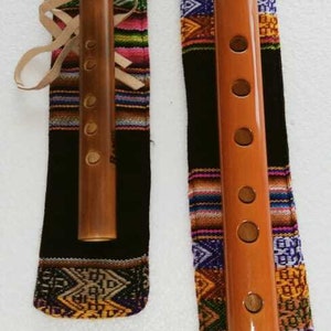 Quena Flute -Bamboo Bolivian Quena With Aguayo Soft Case 38cm