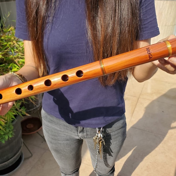 Native American Flute Blown Wood Flute Professional Tuned Quena (G) 440-Hz NEW